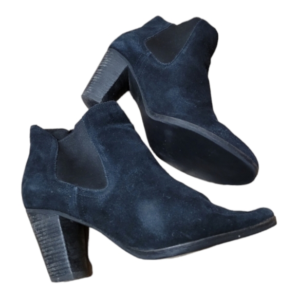 Cole Haan Chelsea Boot Black suede leather stacked heeled ankle boot women's 6.5 - Picture 7 of 13